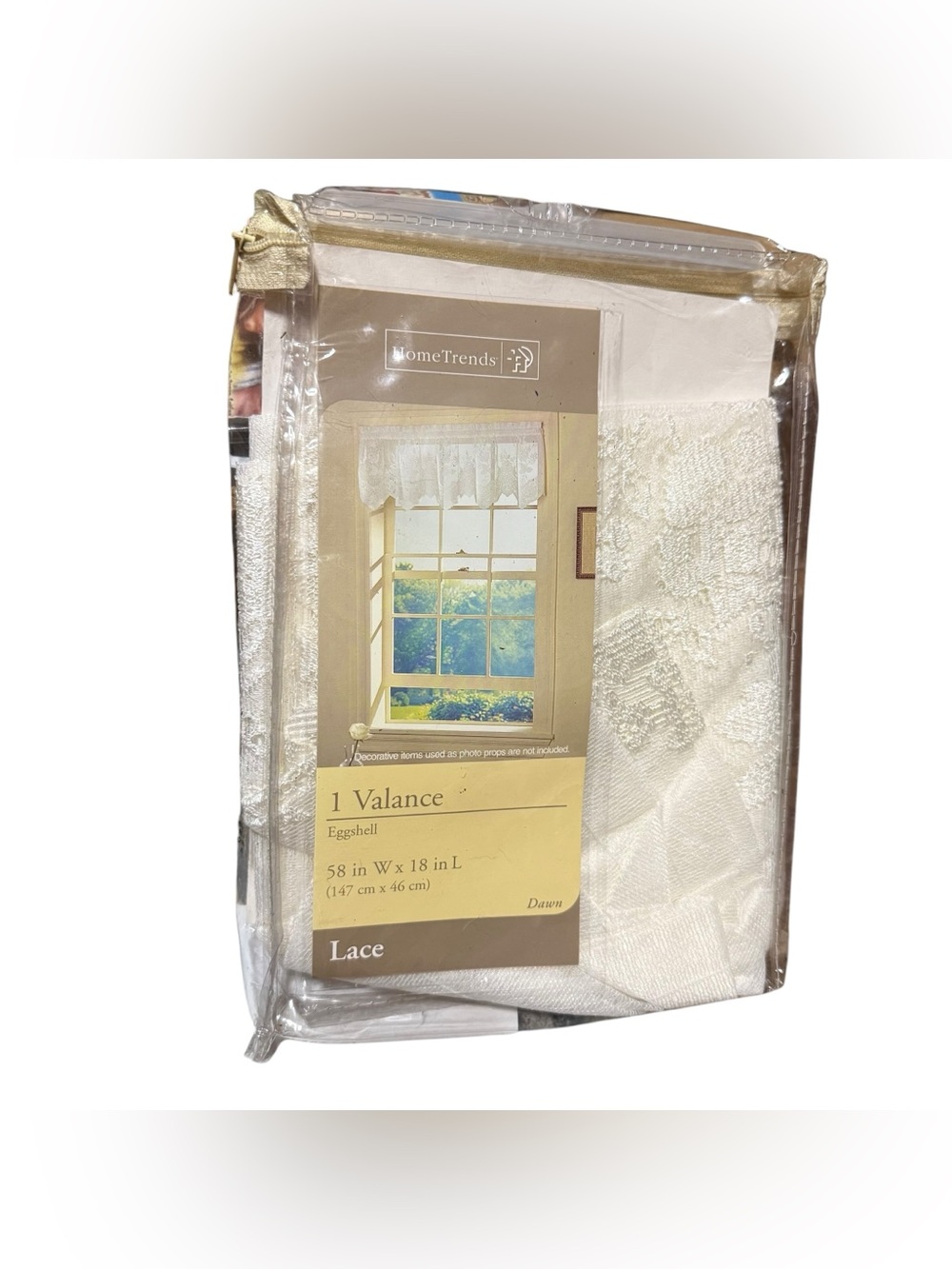 Home Trends Lace Window Valance Eggshell 58” x 18”